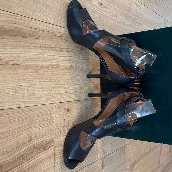 Ralph Lauren full leather high heel sandals - Picture 5 of 8